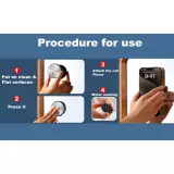 Patch magn&eacute;tique MagSafe rotatif 360&deg; en silicone avec ventouse pour support t&eacute;l&eacute;phone - Noir