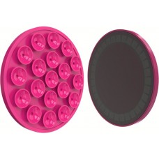 Patch magn&eacute;tique MagSafe rotatif 360&deg; en silicone avec ventouse pour support t&eacute;l&eacute;phone - Rose