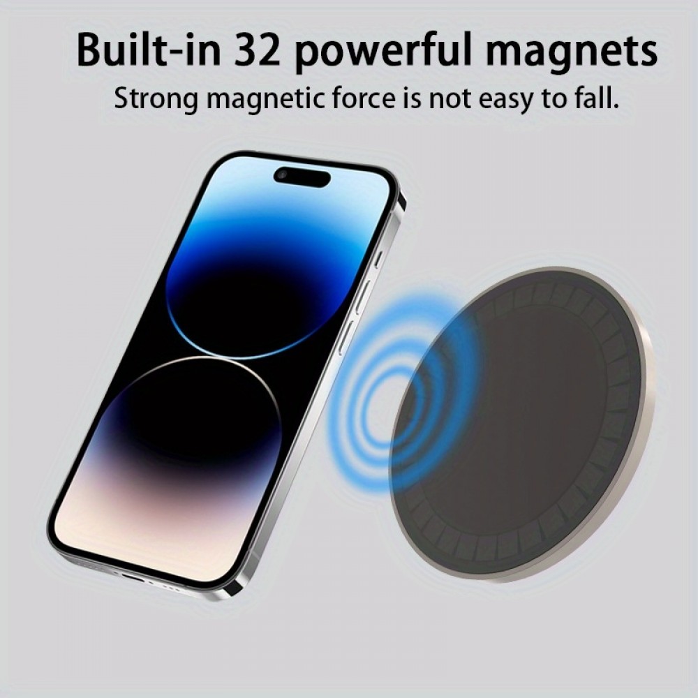 Patch magn&eacute;tique MagSafe rotatif 360&deg; en silicone avec ventouse pour support t&eacute;l&eacute;phone - Rose