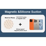 Patch magn&eacute;tique MagSafe rotatif 360&deg; en silicone avec ventouse pour support t&eacute;l&eacute;phone - Rose