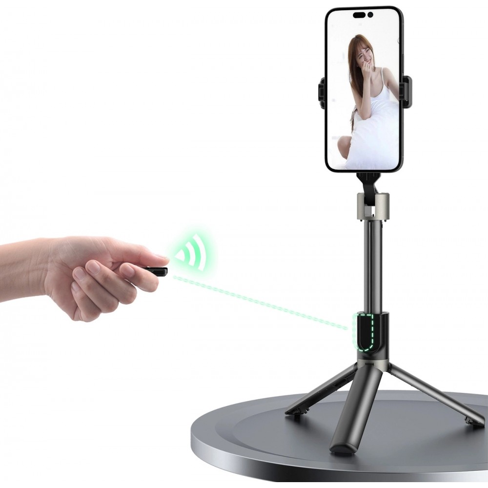 Perche à selfie télescopique avec trépied Dudao F18B pour smartphone et appareil photo - Noir