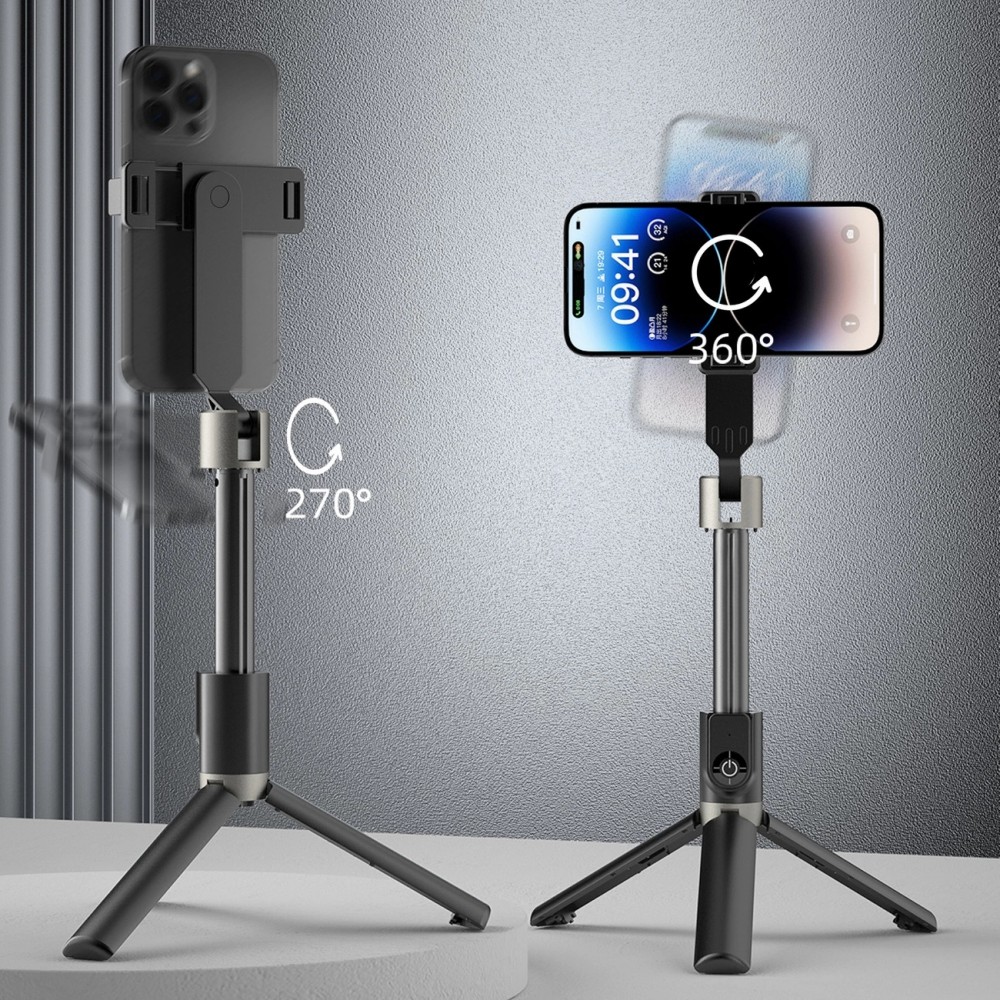 Perche à selfie télescopique avec trépied Dudao F18B pour smartphone et appareil photo - Noir