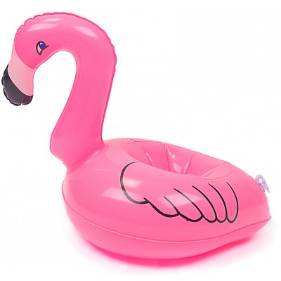 Petit mini flamant gonflable - Porte-gobelet flottant en forme de flamant - Rose