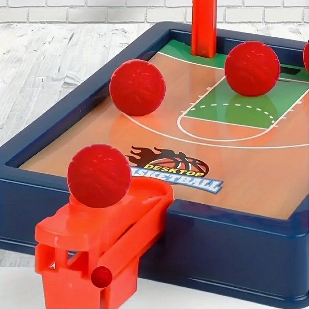 Petit jeu de basket-ball de table avec les doigts pour la maison ou le bureau pour 1 ou plusieurs joueurs - Bleu rouge