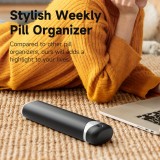 Pilulier portable semainier 7 jours boîte à pilules compacte distributeur de médicaments - Noir