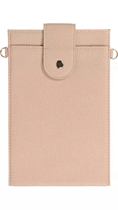 Pochette à bandoulière universelle pour smartphone en cuir végétal avec lanière en cuir (végétal) - Beige