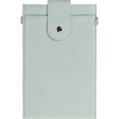 Pochette à bandoulière universelle pour smartphone en cuir végétal avec lanière en cuir (végétal) - Bleu clair