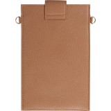 Pochette à bandoulière universelle pour smartphone en cuir végétal avec lanière en cuir (végétal) - Brun