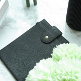 Pochette à bandoulière universelle pour smartphone en cuir végétal avec lanière en cuir (végétal) - Noir