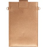 Pochette à bandoulière universelle pour smartphone en cuir végétal avec lanière en cuir (végétal) - Or