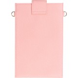 Pochette à bandoulière universelle pour smartphone en cuir végétal avec lanière en cuir (végétal) - Rose