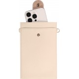 Pochette à bandoulière universelle pour smartphone en cuir végétal avec lanière en cuir (végétal) - Sable