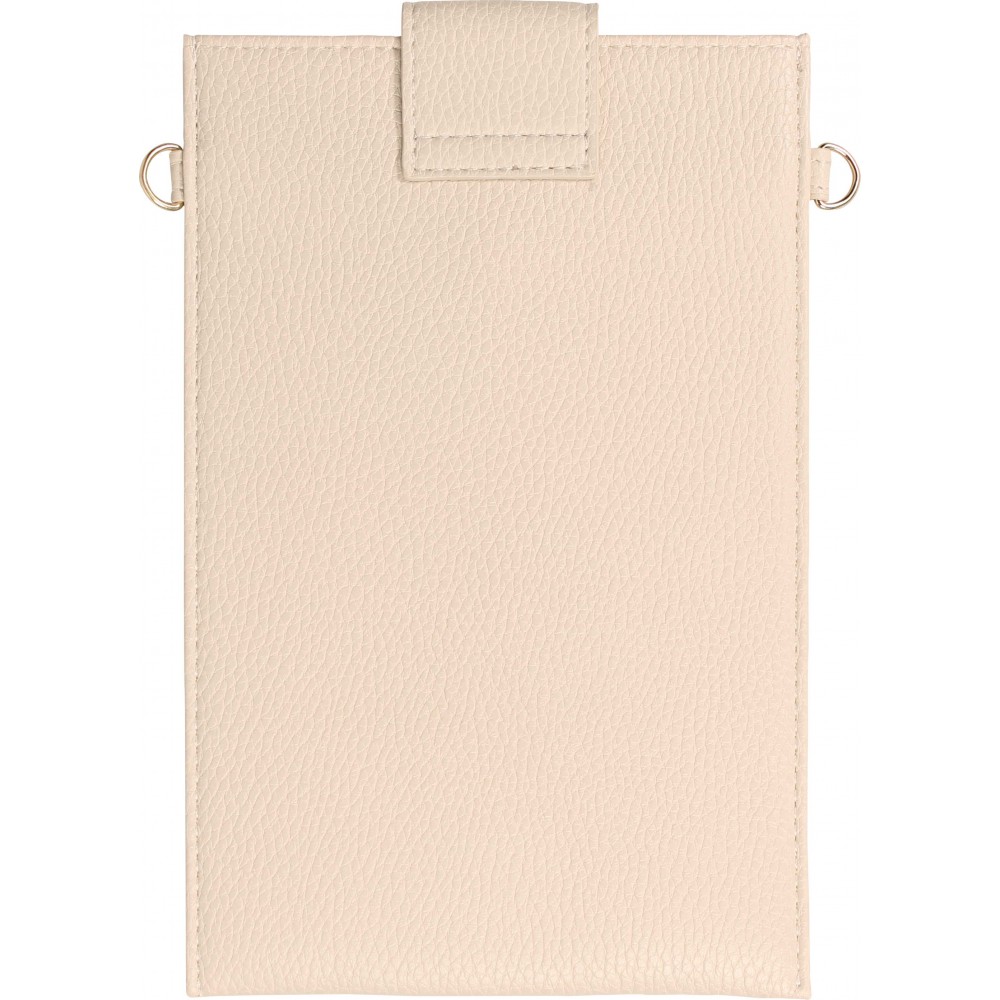 Pochette à bandoulière universelle pour smartphone en cuir végétal avec lanière en cuir (végétal) - Sable