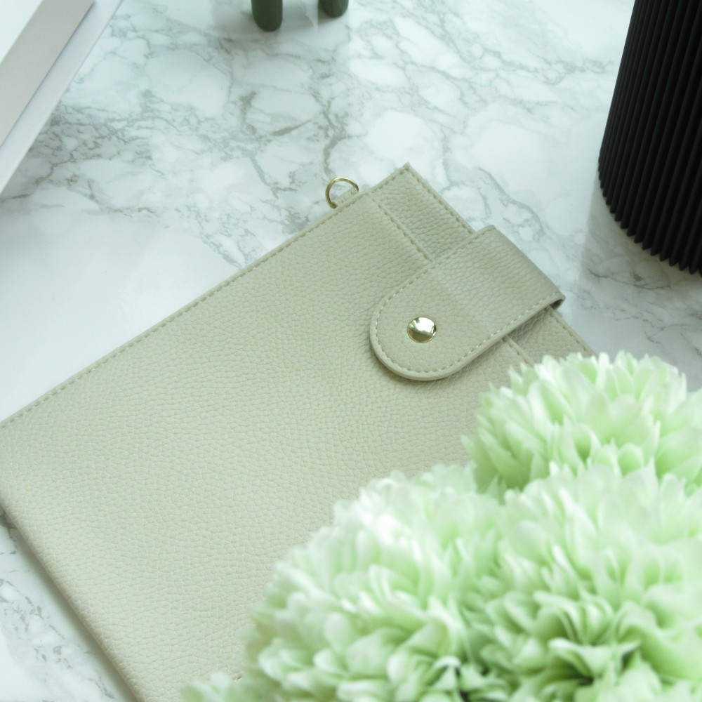 Pochette à bandoulière universelle pour smartphone en cuir végétal avec lanière en cuir (végétal) - Sable
