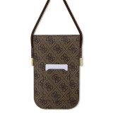 Pochette universelle Guess avec lanière bandoulière et porte-carte intégrés - Brun