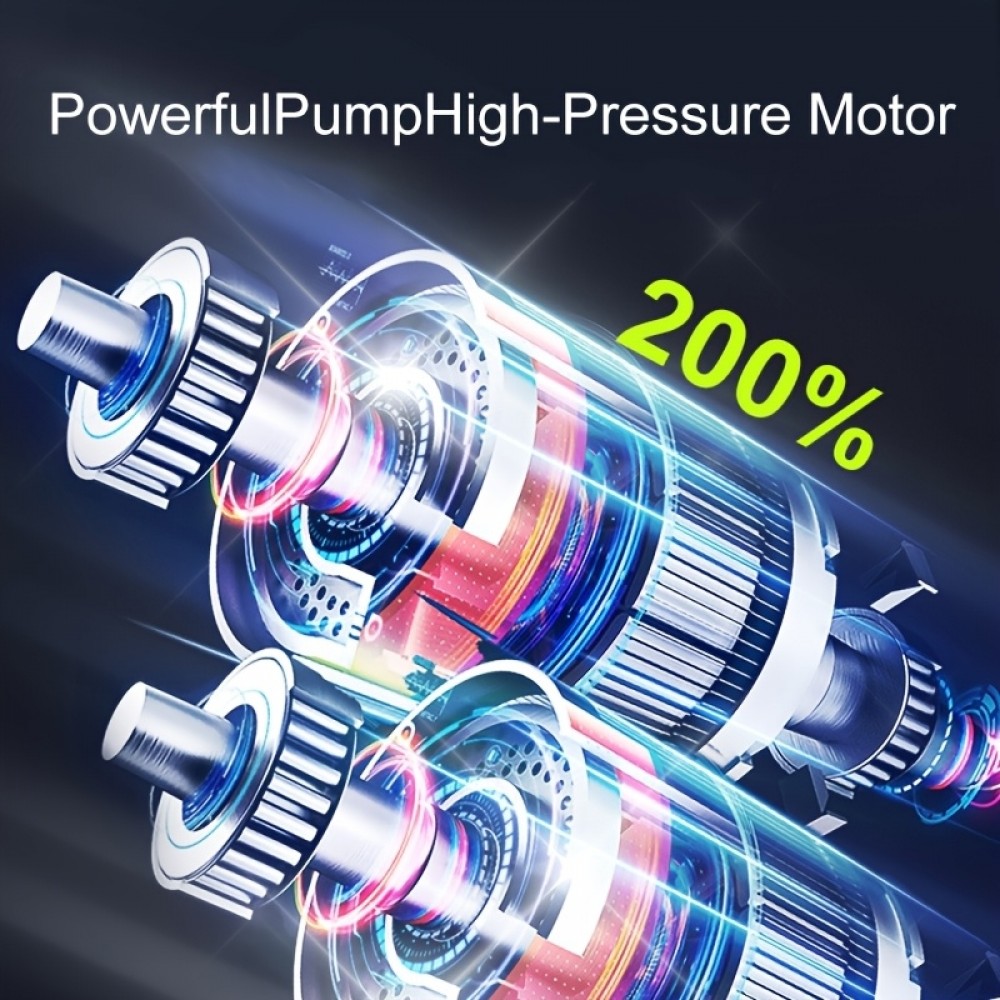 Tragbare Luftkompressor Reifenpumpe 150PSI mit Manometer LED Licht kabellos für Auto Motorrad Fahrrad