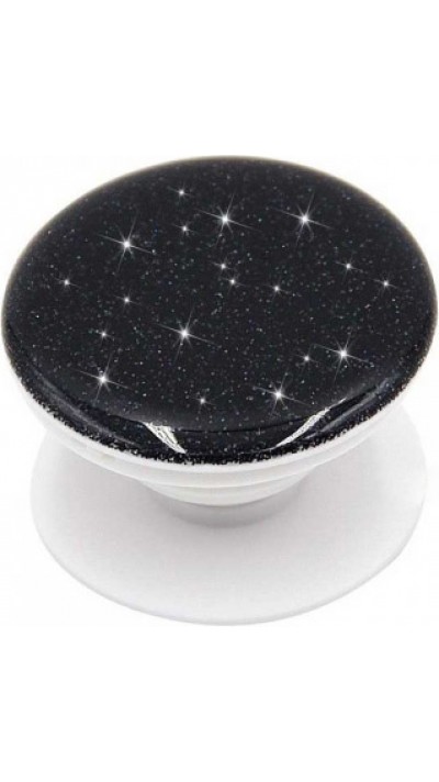 Pop Socket 3D Paillettes - Support de doigt interchangeable pour Smartphone / Tablettes - Noir