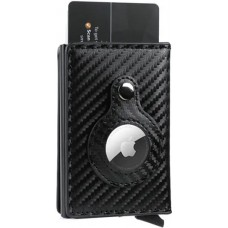 Porte-cartes et support AirTag 2 en 1 avec bloqueur RFID carbon fibre - Carbon