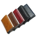 Porte-cartes et support AirTag 2 en 1 avec bloqueur RFID cuir synthétique - Noir