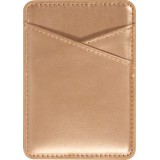 Porte-cartes magnétique universel en similicuir pour smartphones Apple MagSafe & Android - Or