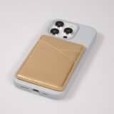 Porte-cartes magnétique universel en similicuir pour smartphones Apple MagSafe & Android - Or