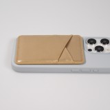 Porte-cartes magnétique universel en similicuir pour smartphones Apple MagSafe & Android - Or