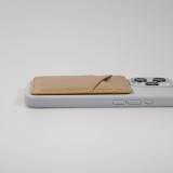 Porte-cartes magnétique universel en similicuir pour smartphones Apple MagSafe & Android - Or
