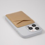 Porte-cartes magnétique universel en similicuir pour smartphones Apple MagSafe & Android - Or