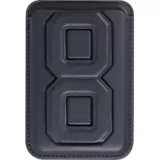Magnetischer Kartenhalter wallet MagSafe veganes Leder mit starkem Magneten und integriertem Klappständer - Dunkelblau