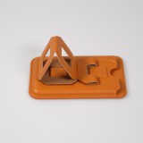 Porte-cartes magnétique wallet MagSafe cuir végan avec aimant fort et support pliable intégré - Brun clair