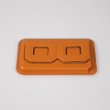 Porte-cartes magnétique wallet MagSafe cuir végan avec aimant fort et support pliable intégré - Brun clair