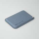 Porte-cartes magnétique wallet effet carbone - Compatible avec Apple MagSafe - Bleu