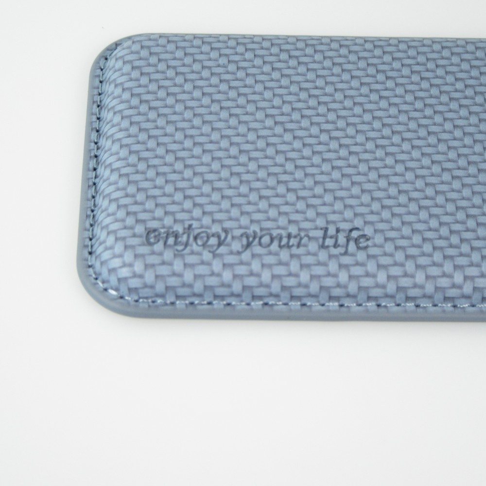 Porte-cartes magnétique wallet effet carbone - Compatible avec Apple MagSafe - Bleu