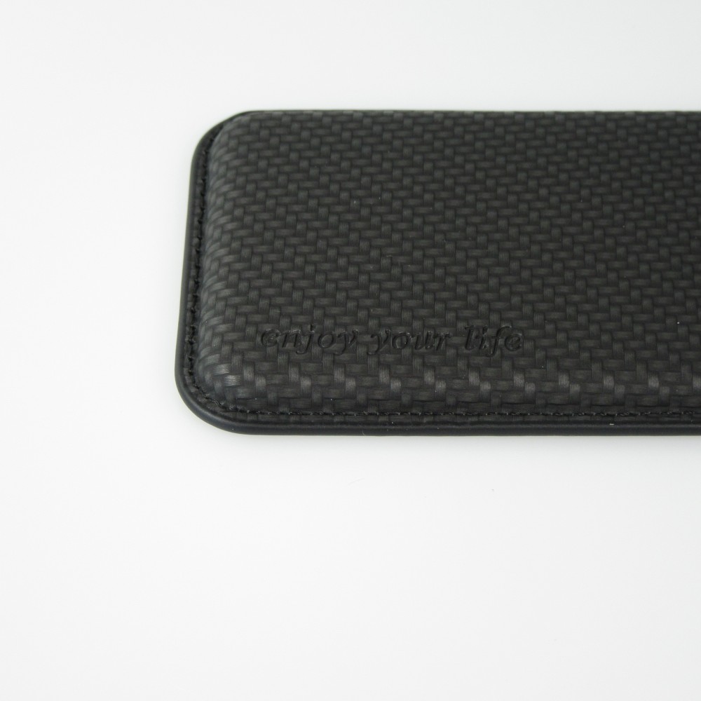 Porte-cartes magnétique wallet effet carbone - Compatible avec Apple MagSafe - Noir