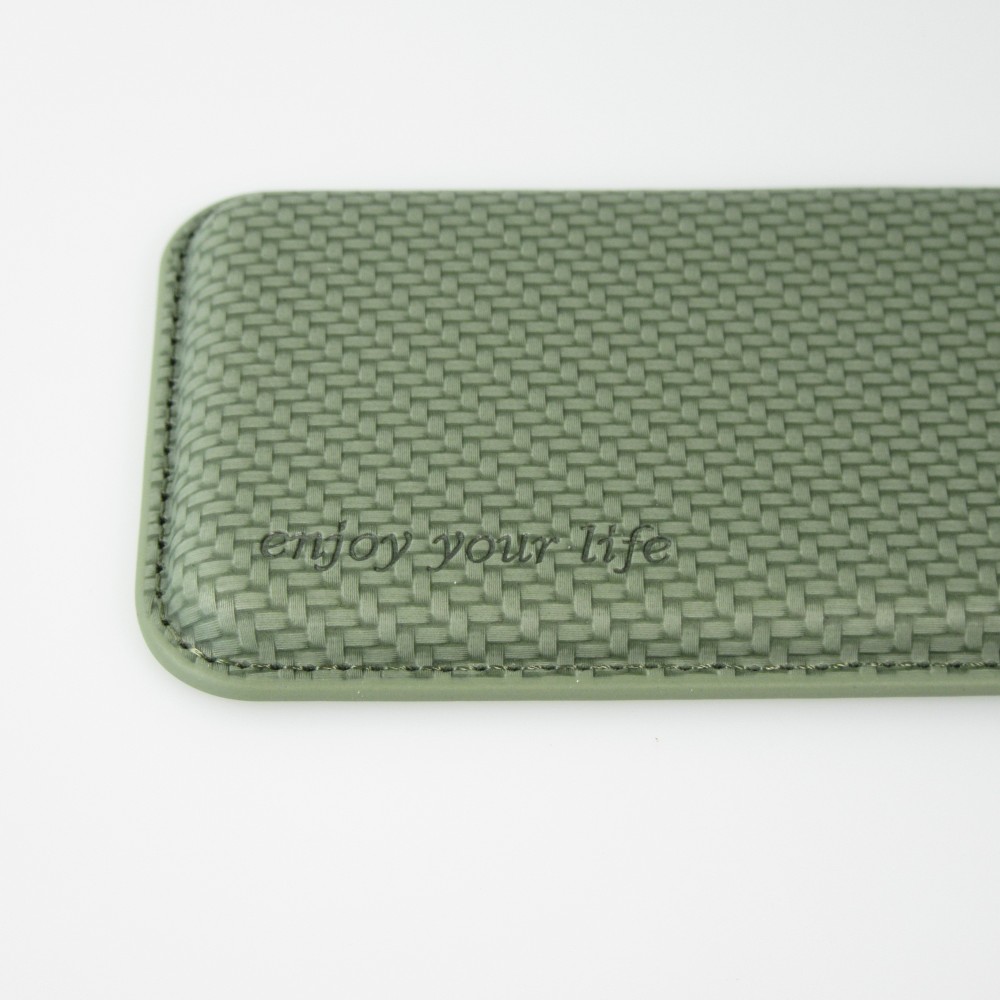Porte-cartes magnétique wallet effet carbone - Compatible avec Apple MagSafe - Vert