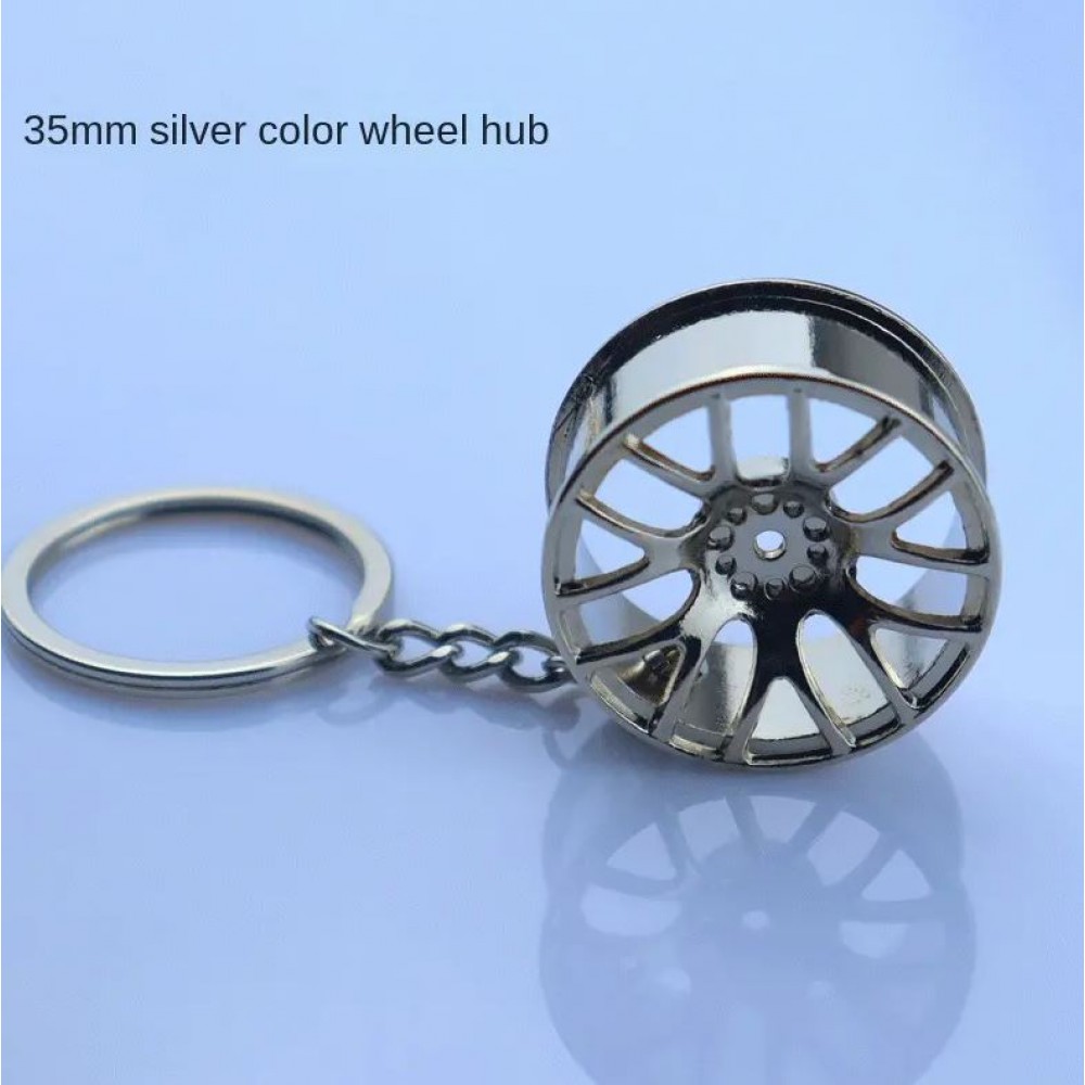 Porte-clés jantes de haute qualité Metal Sport Turbo Drift Key-chain Car Wheel - Argent