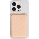 Portes-cartes MagSafe magnétique en cuir végan avec aiment fort - Beige