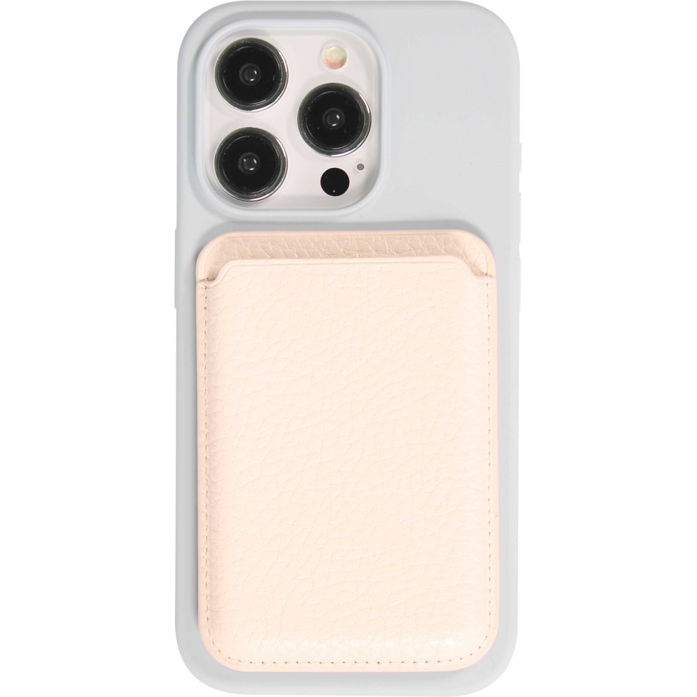 MagSafe Magnetkartenhalter aus veganem Leder mit starken Magneten - Weiss