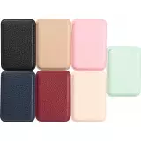 Portes-cartes MagSafe magnétique en cuir végan avec aiment fort - Bleu