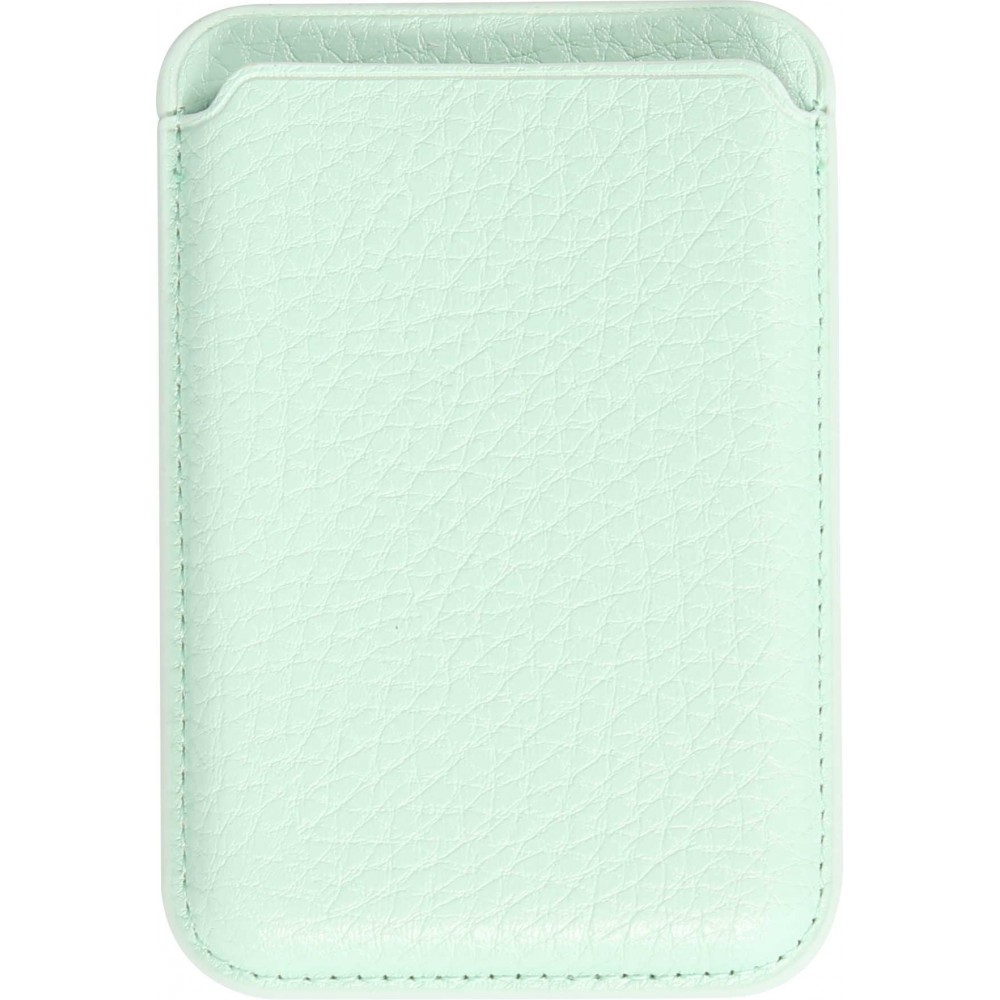 Portes-cartes MagSafe magnétique en cuir végan avec aiment fort - Turquoise