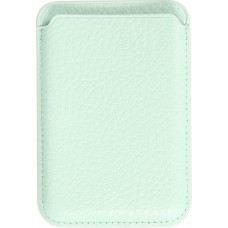 Portes-cartes MagSafe magnétique en cuir végan avec aiment fort - Turquoise