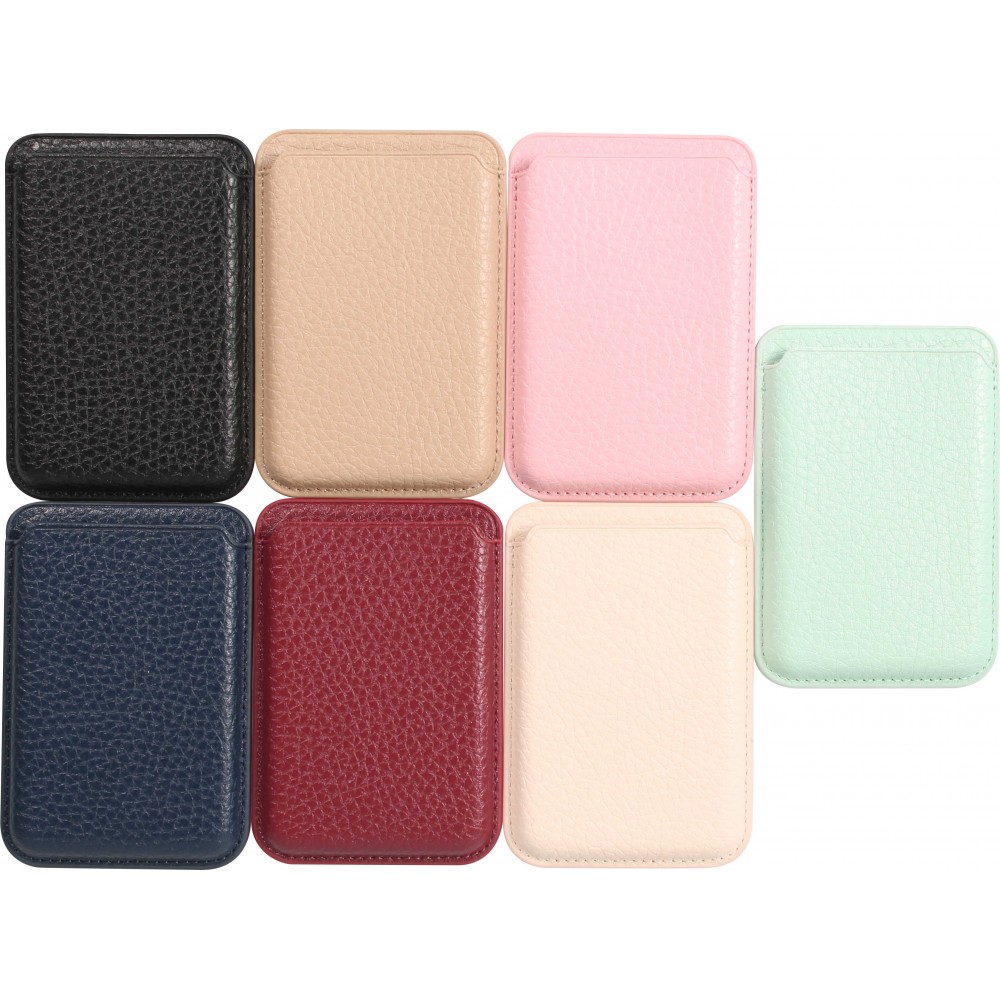 Portes-cartes MagSafe magnétique en cuir végan avec aiment fort - Turquoise