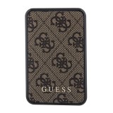 PowerBank Guess compacte 10000mAh en toile similicuir avec monogramme chargeur portable et indicateur autonomie - Brun