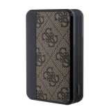 PowerBank Guess compacte 10000mAh en toile similicuir avec monogramme chargeur portable et indicateur autonomie - Brun