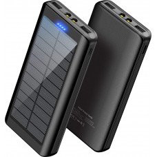 Power Bank Outdoor solaire 30000mAh double USB LED haute capacité - Noir