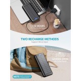 Power Bank Outdoor solaire 30000mAh double USB LED haute capacité - Noir