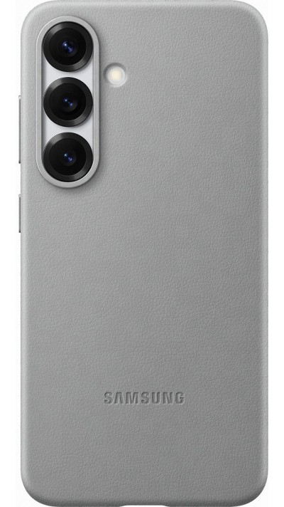 Galaxy S25 Case H&uuml;lle - Premium Vegan-Leder Backcover KindSuit - Grau