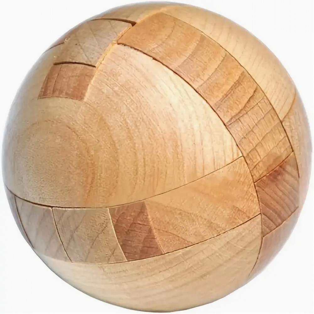 Puzzle casse-tête en bois sphere - Jouet stimulant de mémoire balle magique - Brun