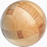 Puzzle casse-tête en bois sphere - Jouet stimulant de mémoire balle magique - Brun