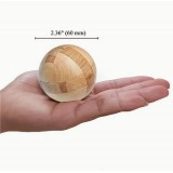 Puzzle casse-tête en bois sphere - Jouet stimulant de mémoire balle magique - Brun